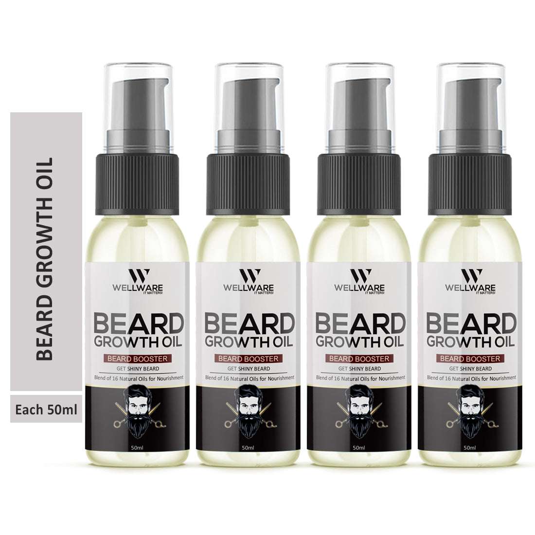 WELLWARE Beard Booster & Hair Growth Oil ,Moustache for Men with 21 Vital ingredients Hair Oil