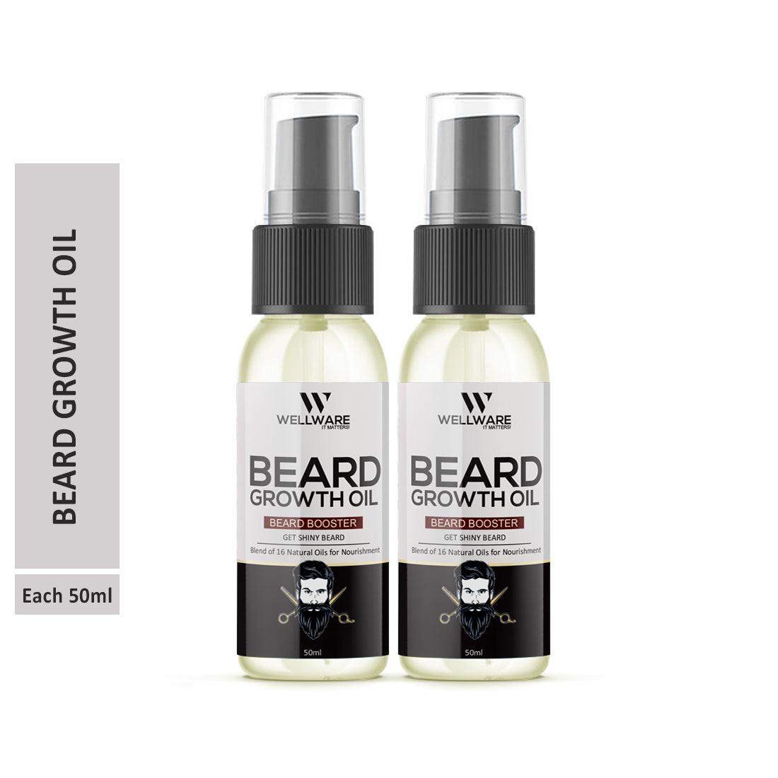 WELLWARE Beard Booster & Hair Growth Oil ,Moustache for Men with 21 Vital ingredients Hair Oil