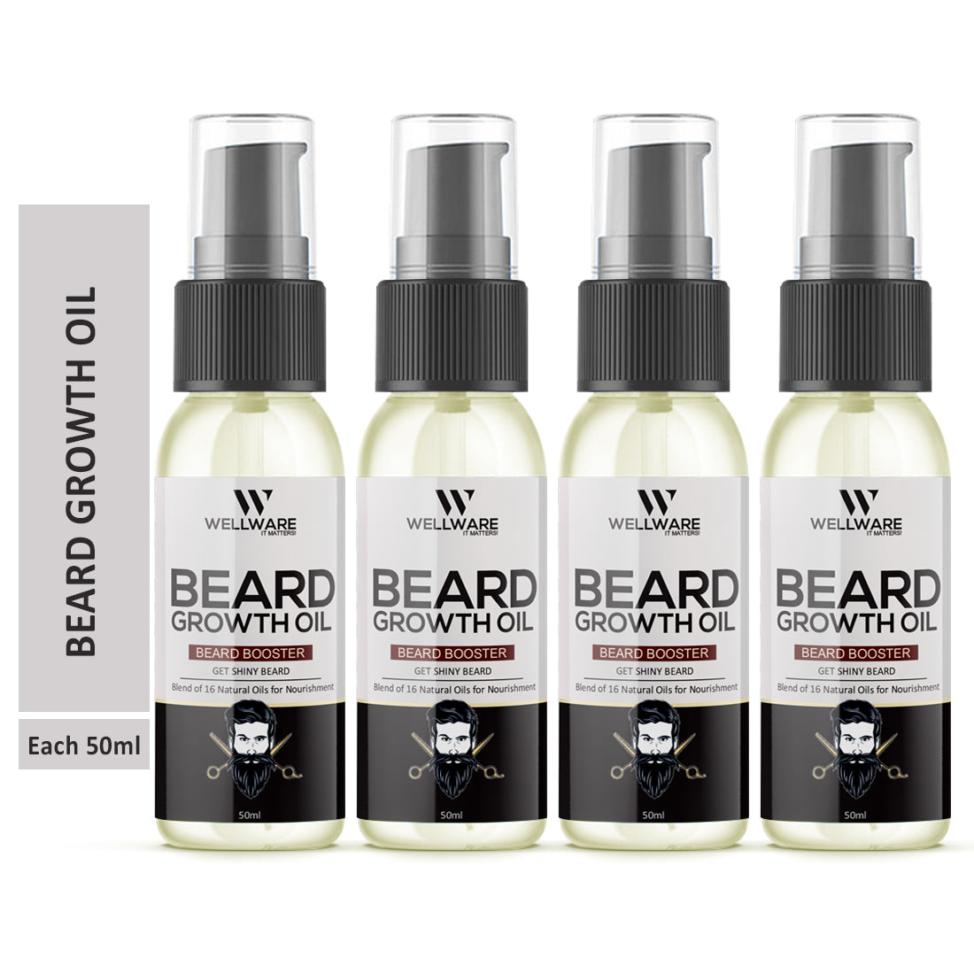 WELLWARE Beard Booster & Hair Growth Oil ,Moustache for Men with 21 Vital ingredients Hair Oil
