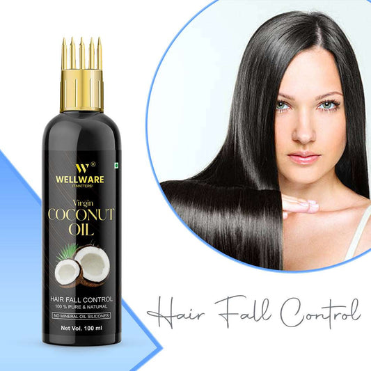 WELLWARE Virgin Coconut (Cold Pressed) -with Comb Applicator Hair Oil
