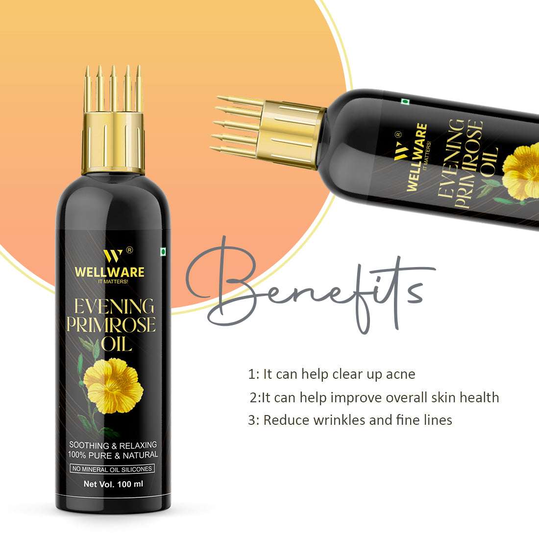 WELLWARE Premium Evening Primrose Herbal Hair Oil ( Non-Sticky)-For Strong and Shiny Hair Hair Oil