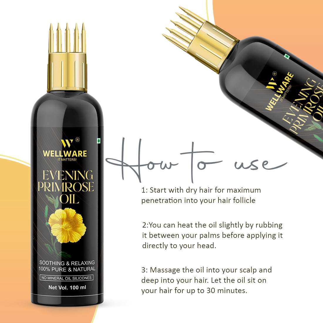 WELLWARE Premium Evening Primrose Herbal Hair Oil ( Non-Sticky)-For Strong and Shiny Hair Hair Oil