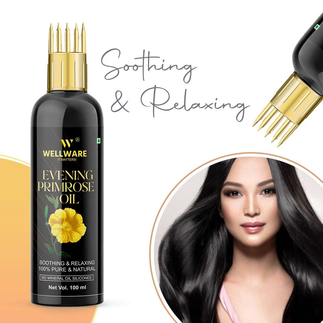 WELLWARE Premium Evening Primrose Herbal Hair Oil ( Non-Sticky)-For Strong and Shiny Hair Hair Oil
