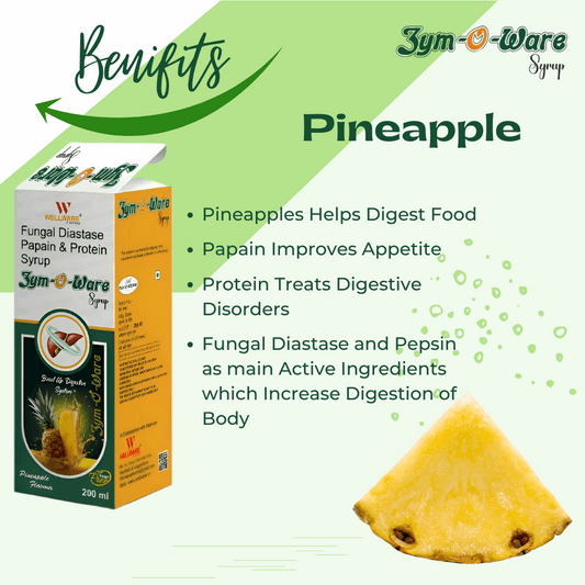 WELLWARE  - ZYMOWARE  Digestive Enzyme Syrup (Sugar Free) -200ML Pack Of 3 Syrup