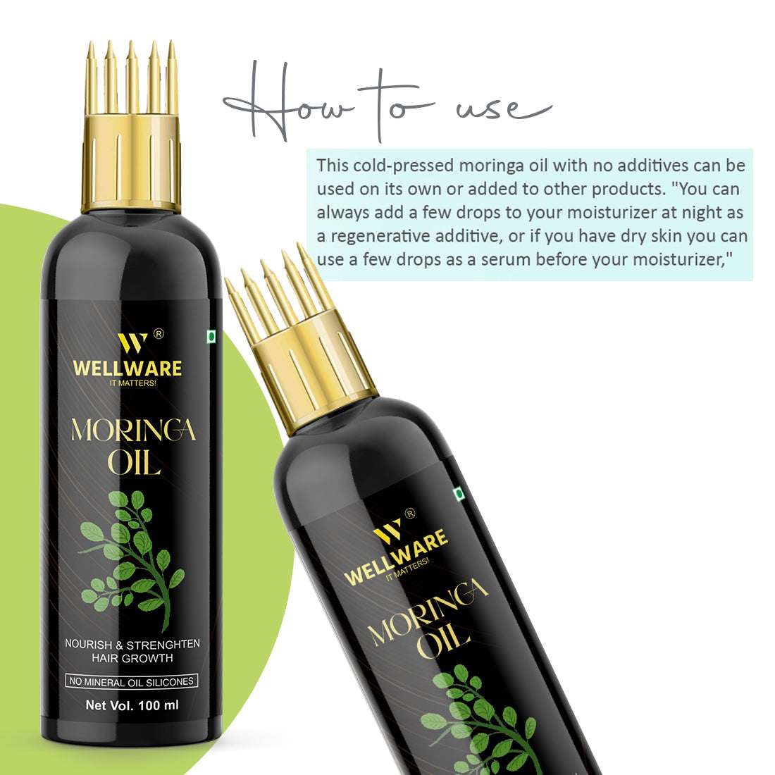 WELLWARE Moringa Oil for Hair growth & Hair Fall Control Oil With Applicator Hair Oil