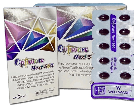 Optiware Next 360 Capsules  | Omega Manage Blood Cholesterol & Triglyceride Levels  | Multivitamin and Multimineral Supplement I Support Heart &  Eye Health Vision  I  Helps Regeneration of Cells  10*10 Capsules