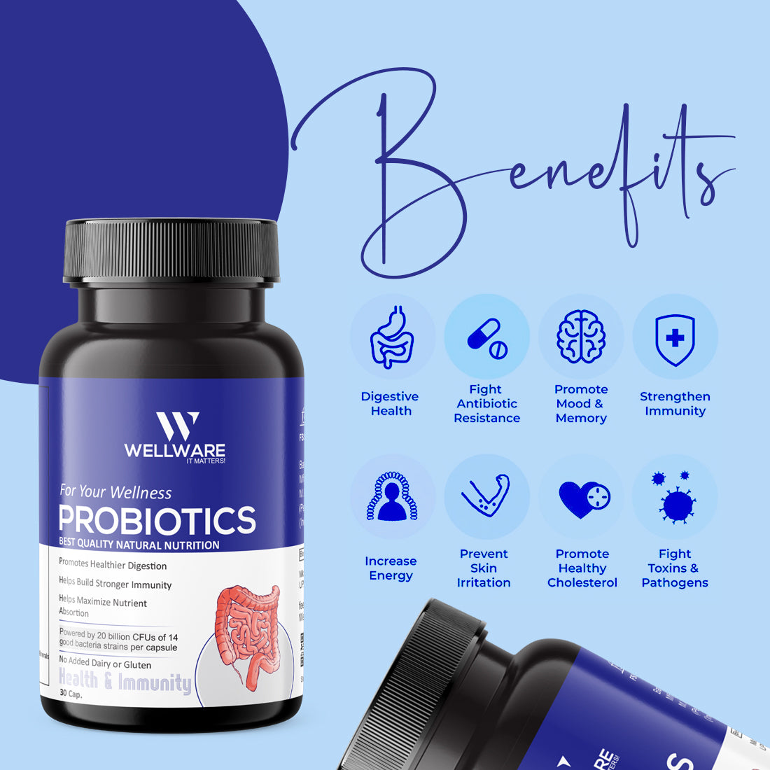 Wellware It Matters For Your Wellness Probiotics Capsule