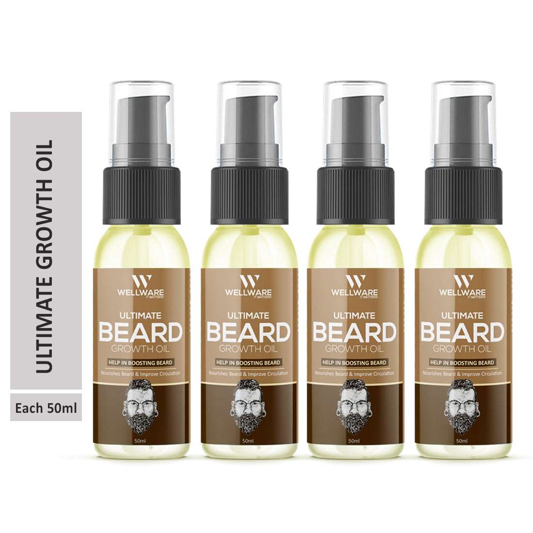WELLWARE Beard 100% Ultimate Natural Beard Growth OilFor Stimulating fast Beard Growth Hair Oil