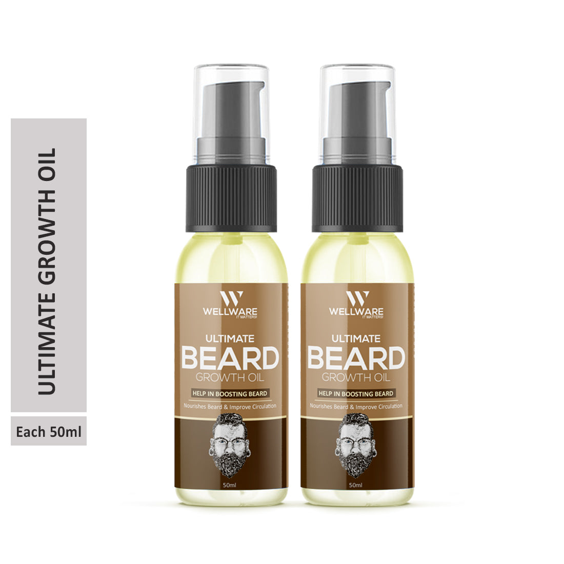 WELLWARE Beard 100% Ultimate Natural Beard Growth OilFor Stimulating fast Beard Growth Hair Oil