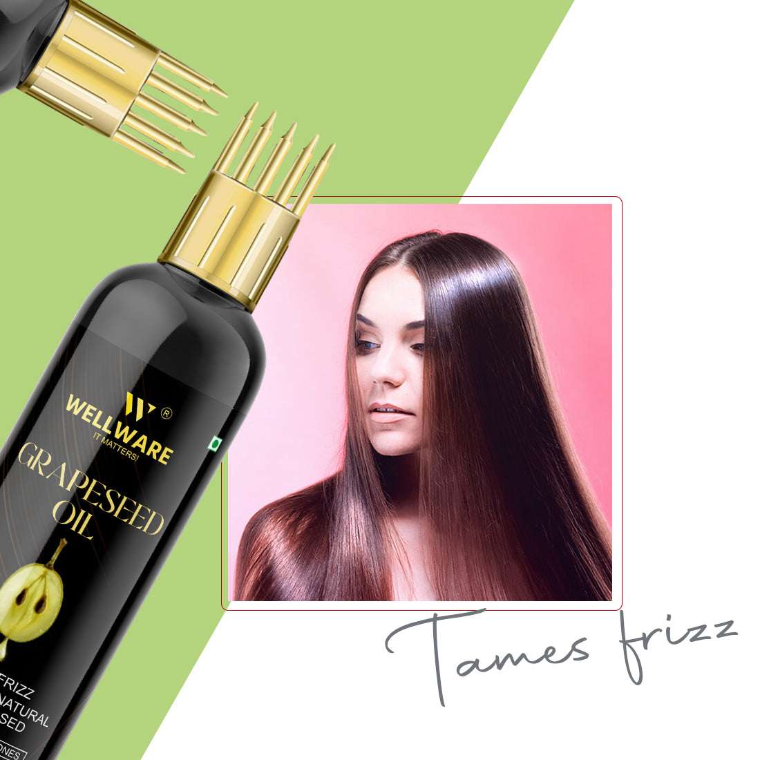 WELLWARE Grapeseed Oil (Cold Pressed) For Skin and Hair | Natural and 100% Pure|(Organic) Hair Oil