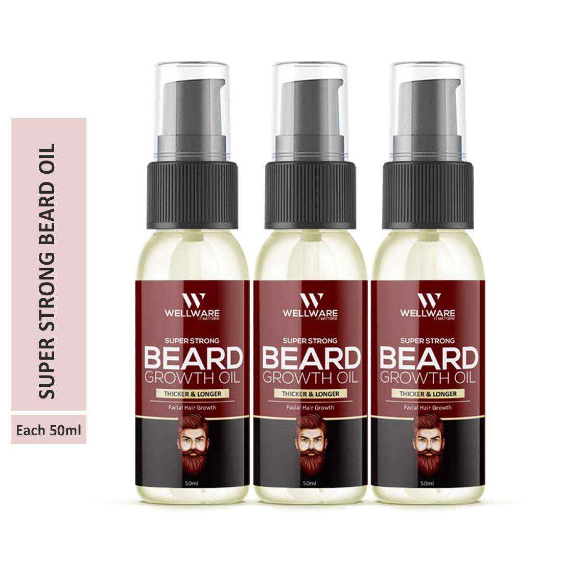WELLWARE Beard Super Strong Beard & Hair Growth Oil ,Moustache for Men with21 Vital ingredients Hair Oil
