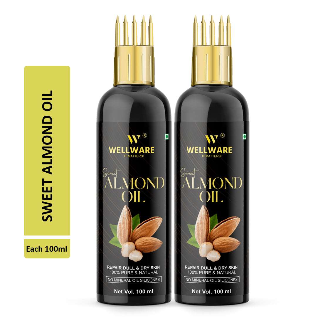 WELLWARE Cold Pressed - Sweet Almond Oil - For Skin & Hair Oil