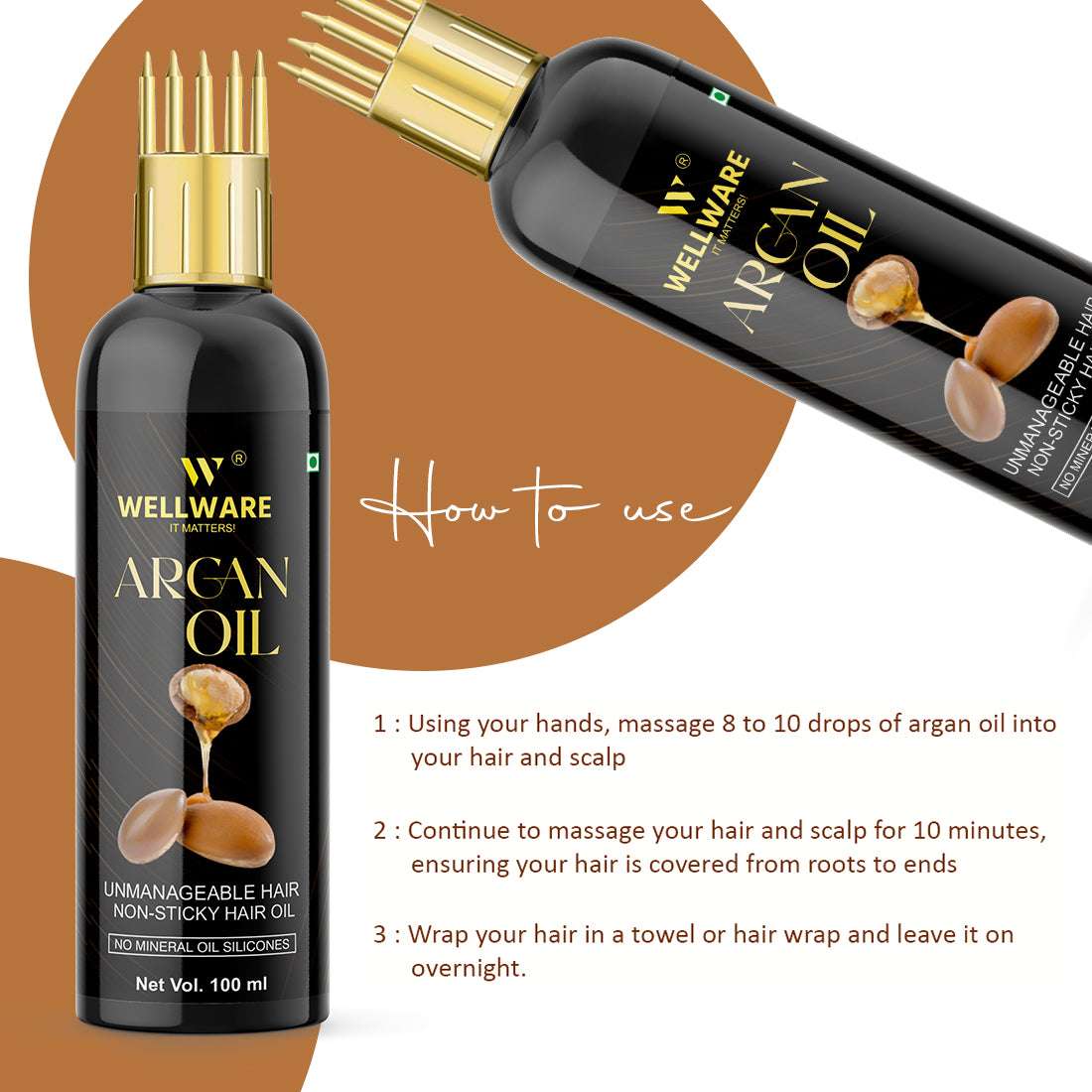 WELLWARE Cold Pressed - Sweet Almond Oil - For Skin & Hair Oil