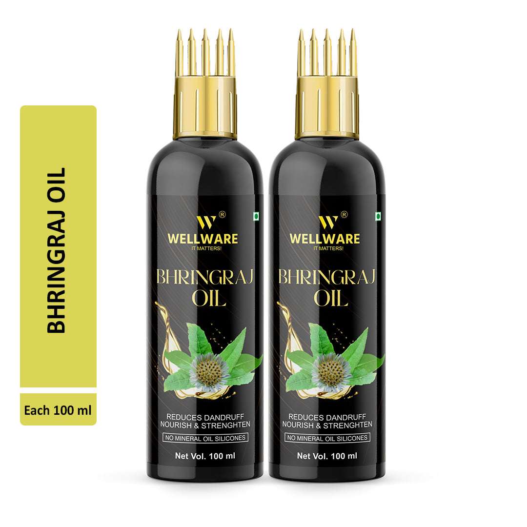 WELLWARE 100 % Pure Bhringraj New Hair Fall Control Oil With Applicator Hair Oil