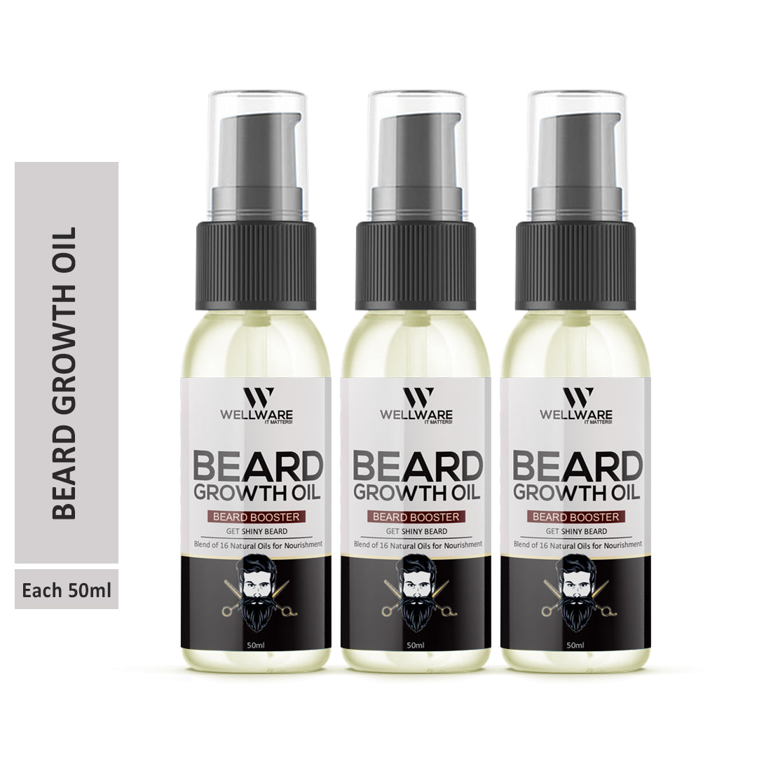 WELLWARE Beard Booster & Hair Growth Oil ,Moustache for Men with 21 Vital ingredients Hair Oil