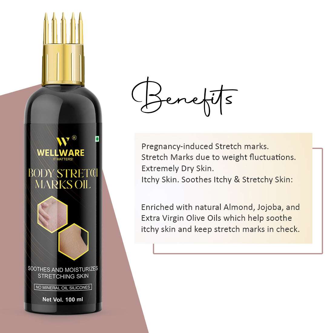 Wellware Body Stretch Marks Oil, For Day Time And Night Time