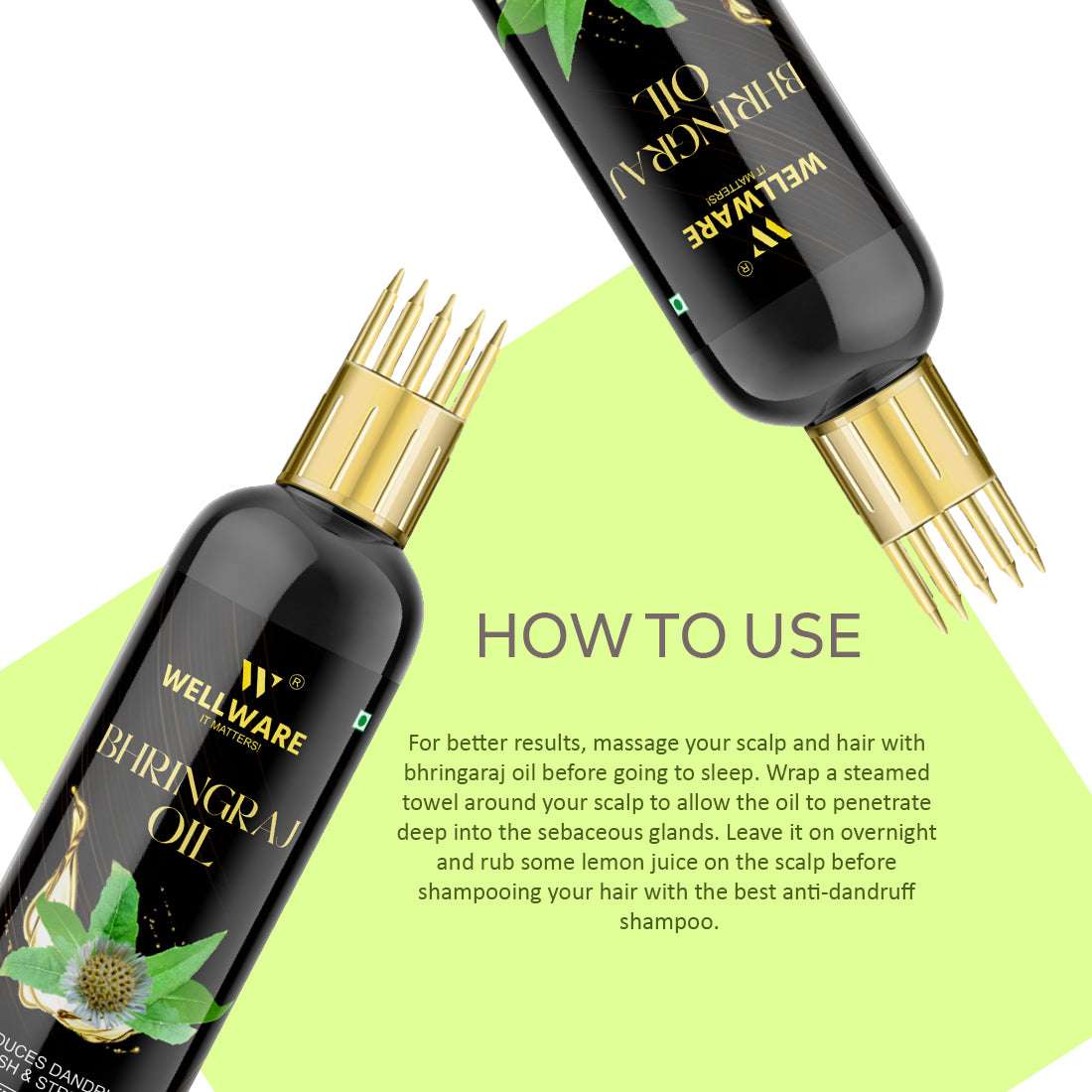 WELLWARE 100 % Pure Bhringraj New Hair Fall Control Oil With Applicator Hair Oil