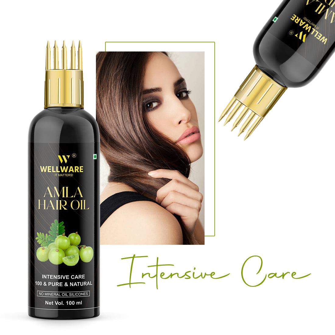 WELLWARE Amla Hair Oil - Pure Cold Pressed Indian Gooseberry Oil - Intensive Hair Care Hair Oil