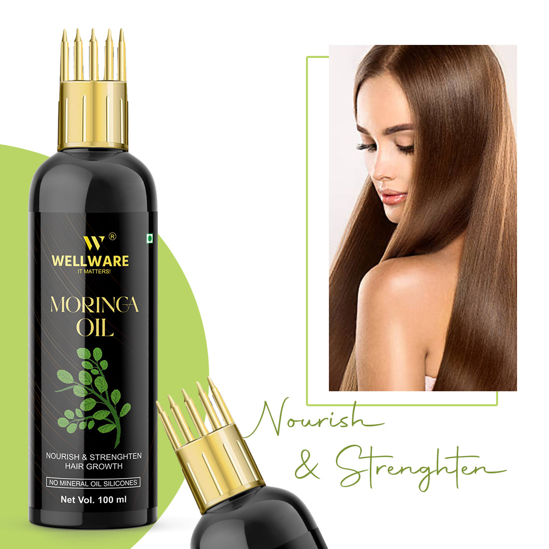WELLWARE Moringa Oil for Hair growth & Hair Fall Control Oil With Applicator Hair Oil