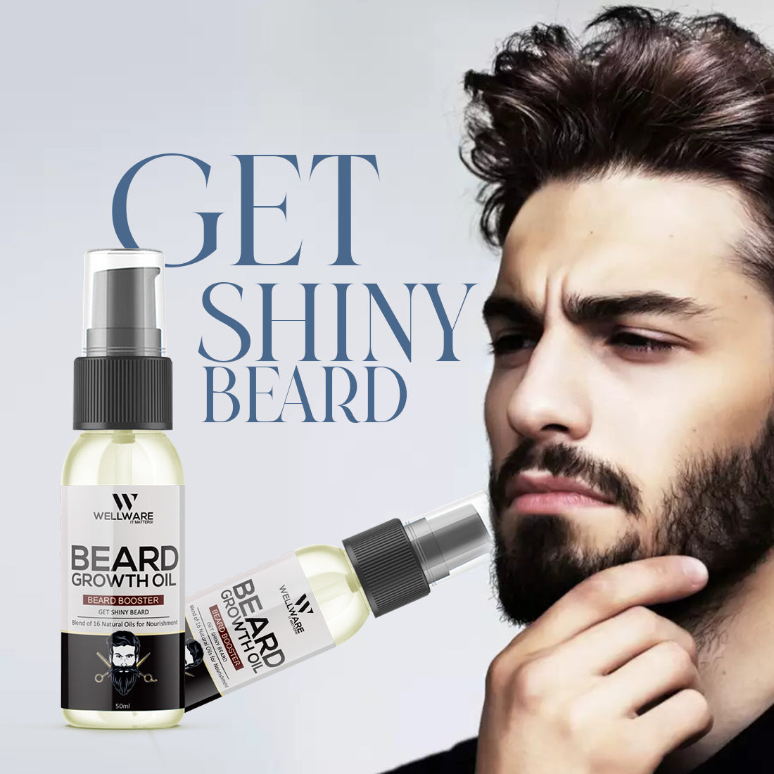 WELLWARE Beard Booster & Hair Growth Oil ,Moustache for Men with 21 Vital ingredients Hair Oil