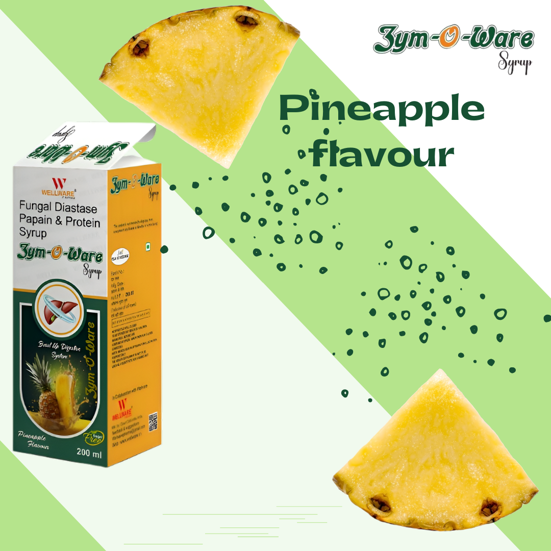 WELLWARE  - ZYMOWARE  Digestive Enzyme Syrup (Sugar Free) -200ML Pack Of 3 Syrup
