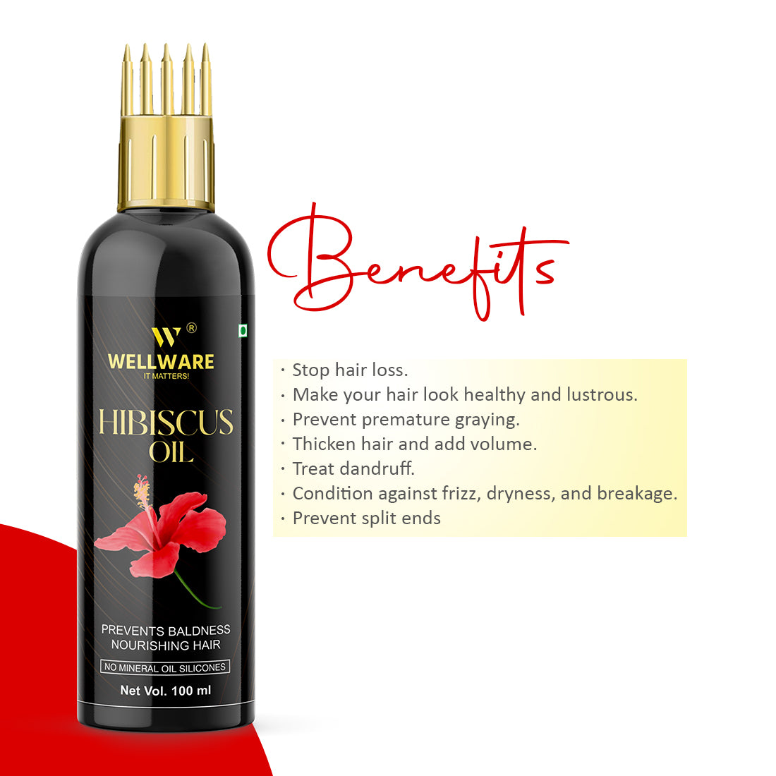 WELLWARE Hibiscus Oil for Hair growth & Hair Fall Control Oil Hair Oil