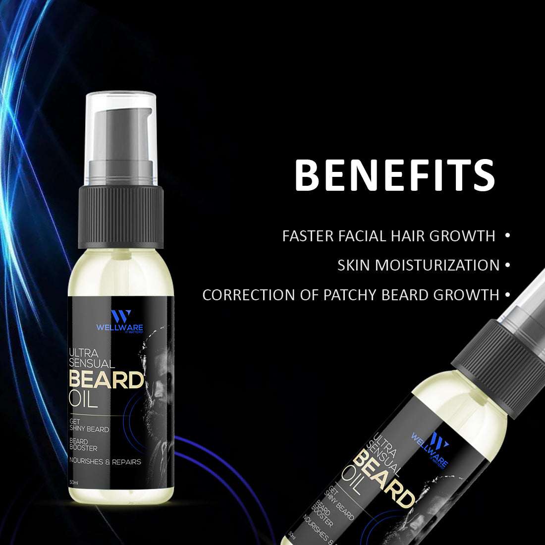 WELLWARE Beard Ultra Sensual 7x Faster Beard Growth oil-100% Natural Ingredients Based Hair Oil