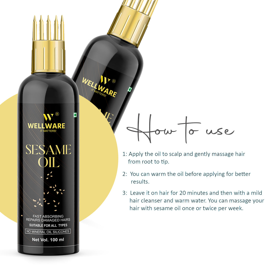 Wellware Sesame Oil For Hair And Skin Cells Growth Oil