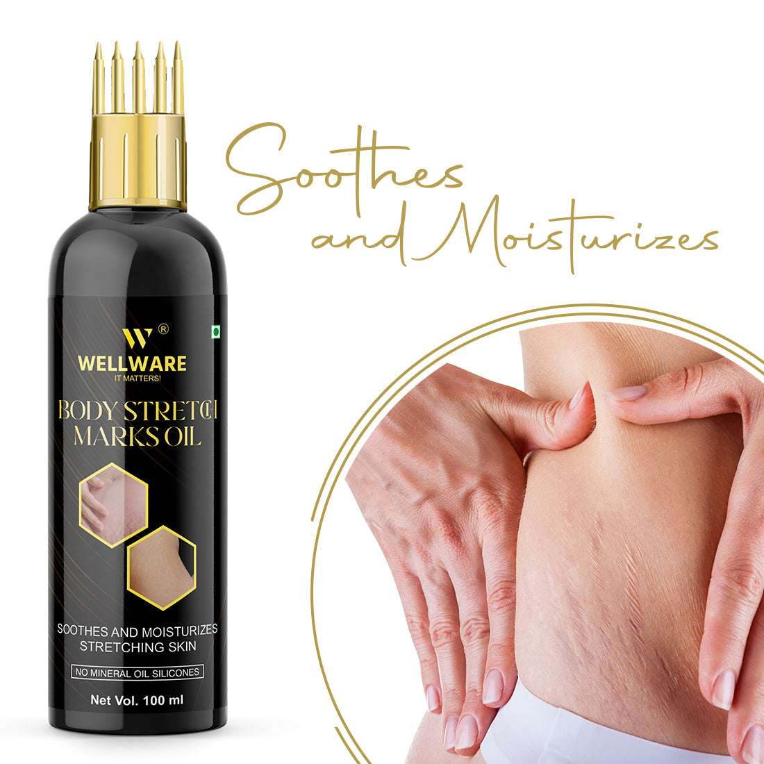 Wellware Body Stretch Marks Oil, For Day Time And Night Time