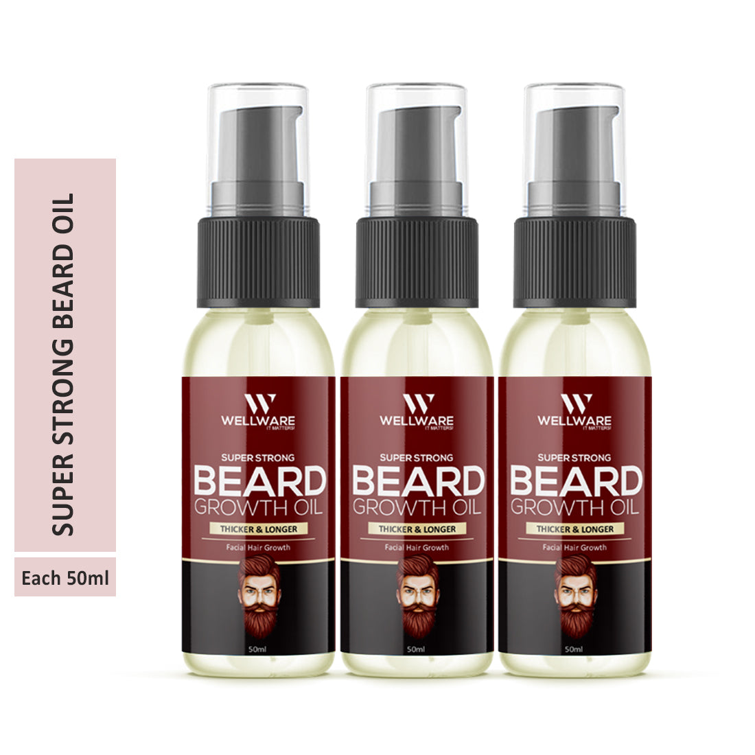 WELLWARE Beard Super Strong Beard & Hair Growth Oil ,Moustache for Men with21 Vital ingredients Hair Oil